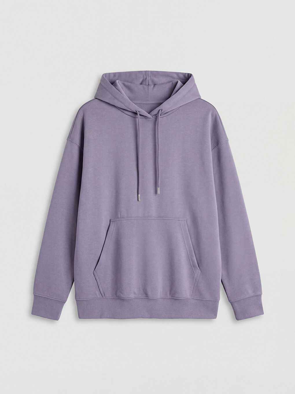 Mor Kanguru Cepli Oversize Kadın Hoodie	