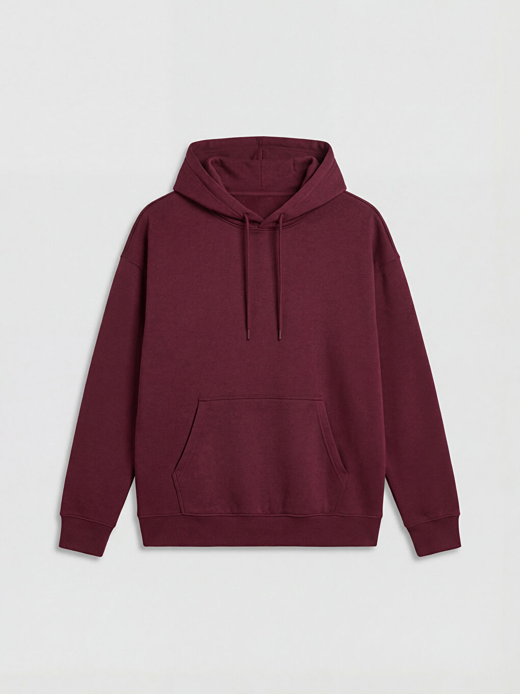 Mürdüm Kanguru Cepli Oversize Kadın Hoodie	