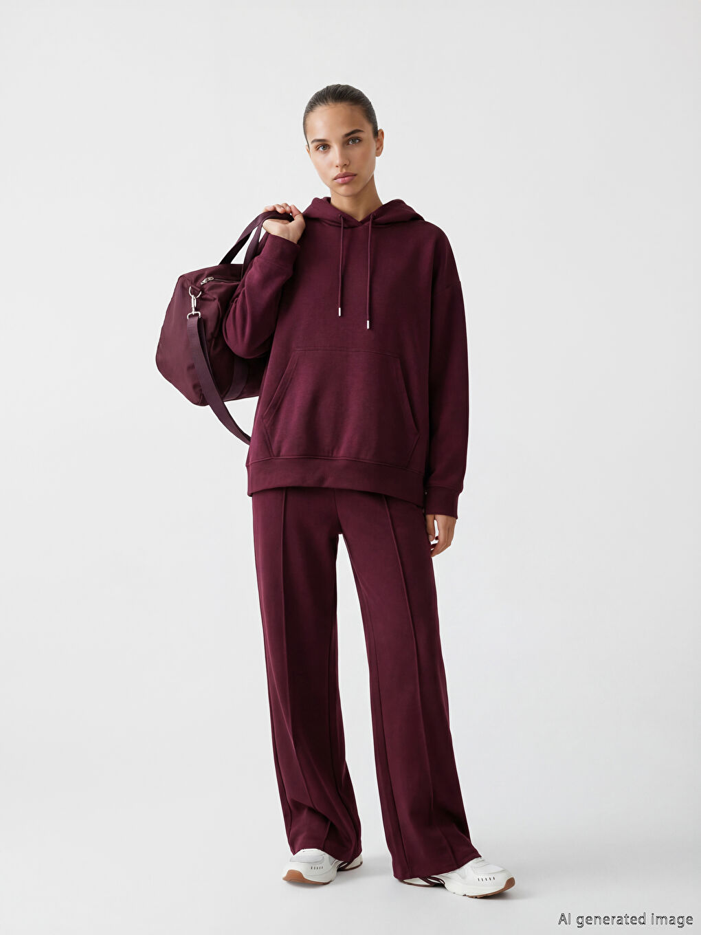 კენგურუს ჯიბიანი ოვერსაიზ ქალის ჰუდი-1