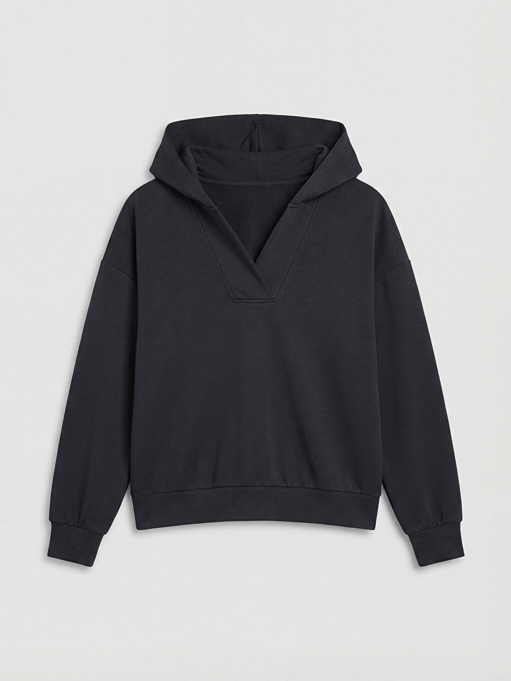 Antrasit Soft Touch Oversize Kadın Spor Hoodie