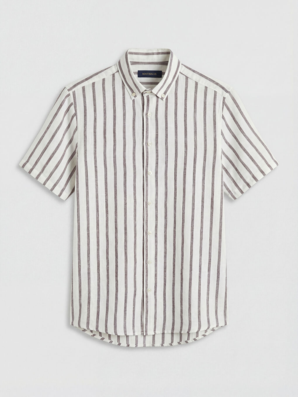 Kahverengi Regular Fit Çizgili Erkek Gömlek