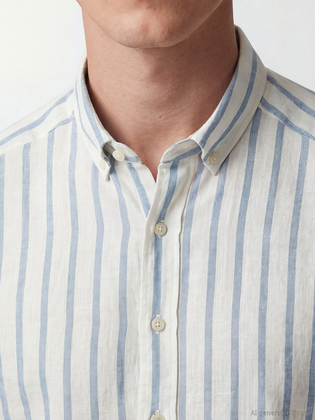 Mavi Regular Fit Çizgili Erkek Gömlek-2