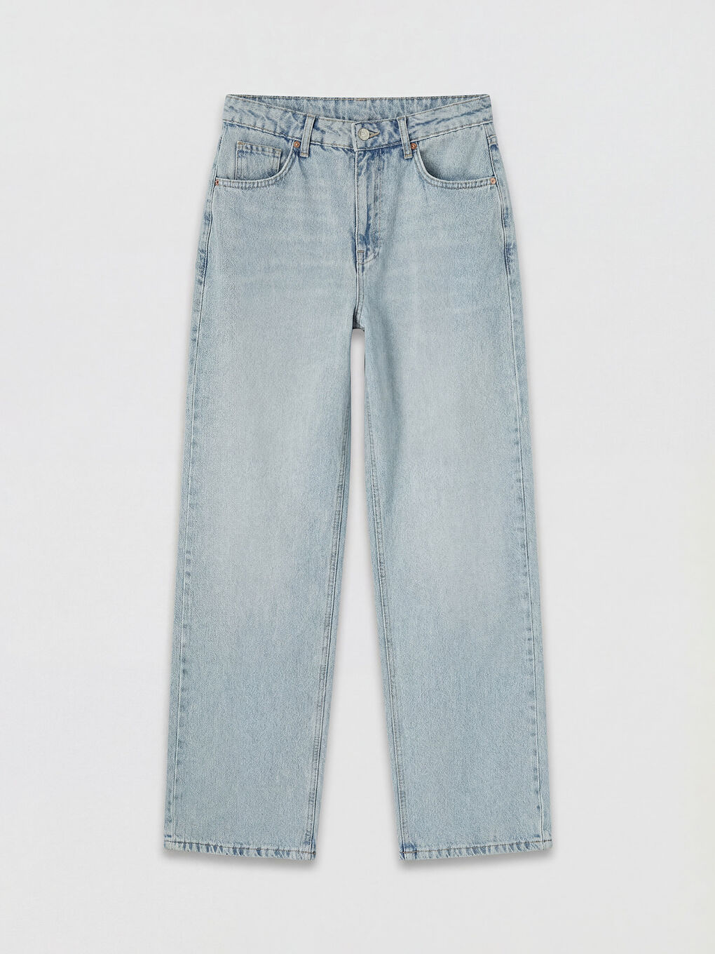 Mavi Yüksek Bel Wideleg Kadın Jean Pantolon