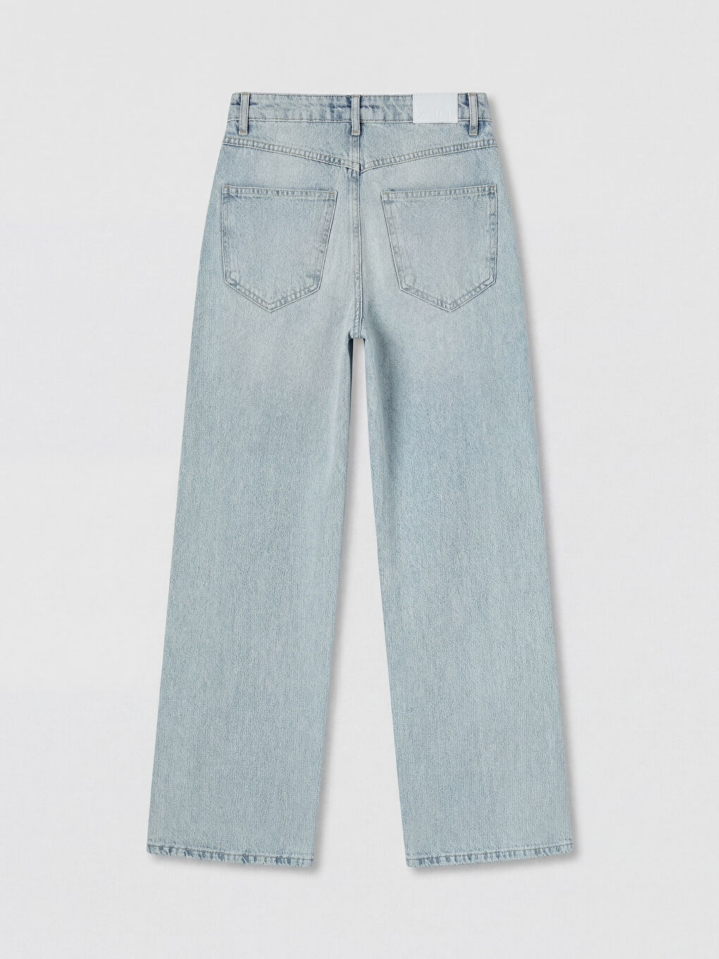 Mavi Yüksek Bel Wideleg Kadın Jean Pantolon-1