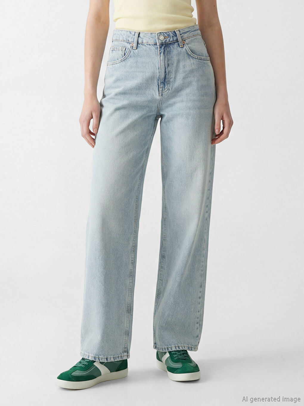 High Waisted Wideleg Women's Jeans-1