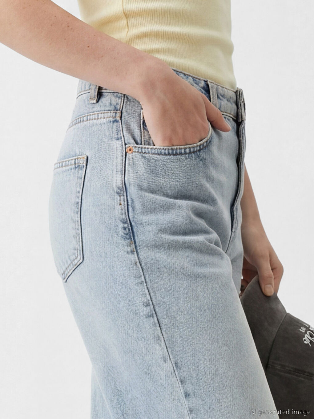 High Waisted Wideleg Women's Jeans-2