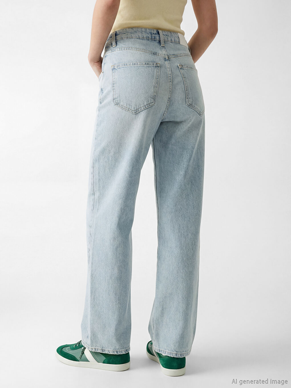 High Waisted Wideleg Women's Jeans-3