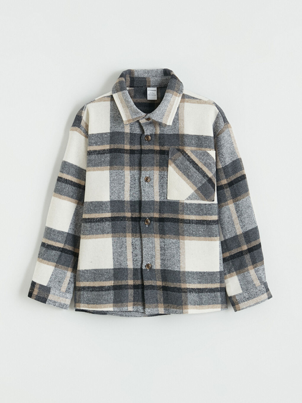 Gri Ekose Erkek Çocuk Oduncu Gömlek Ceket