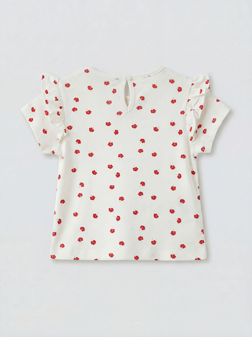 Kırmızı Fiyonklu Kız Bebek Gabardin Elbise-4