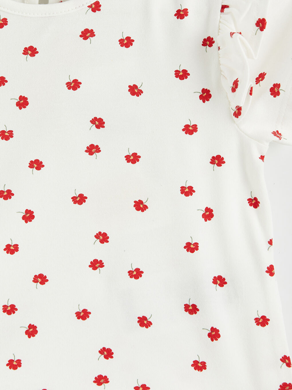 Kırmızı Fiyonklu Kız Bebek Gabardin Elbise-6