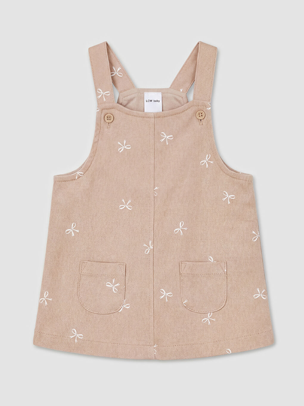 Kahverengi Bisiklet Yaka Kız Bebek Elbise ve Bluz-3