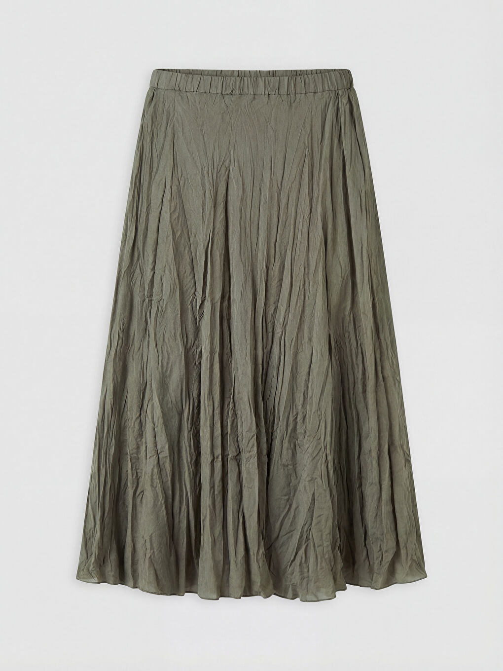 Haki Beli Lastikli Modal Karışımlı Etek