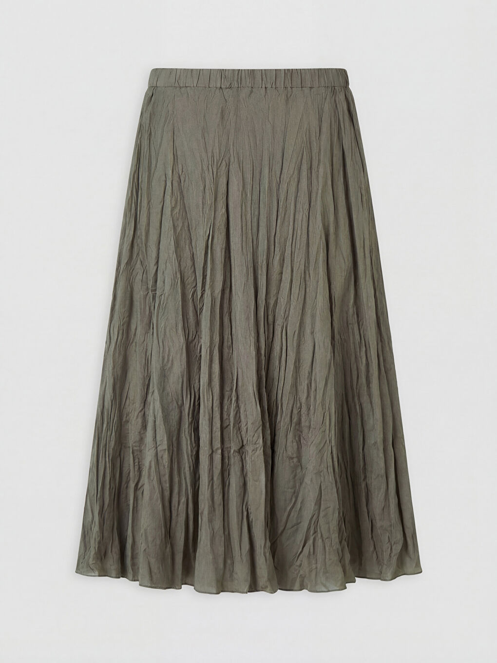 Haki Beli Lastikli Modal Karışımlı Etek-1