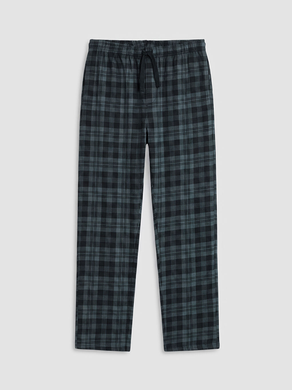 Siyah Standart Kalıp Ekose Erkek Pijama Takımı-6