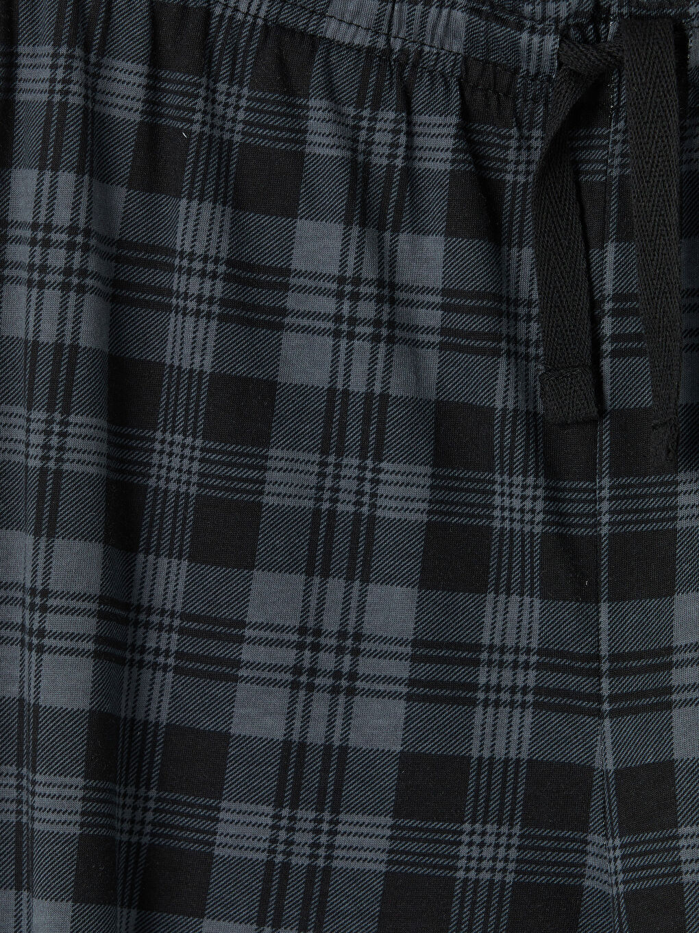 Siyah Standart Kalıp Ekose Erkek Pijama Takımı-7