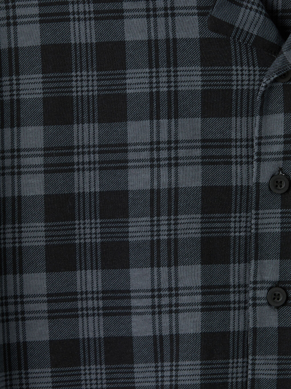 Siyah Standart Kalıp Ekose Erkek Pijama Takımı-8