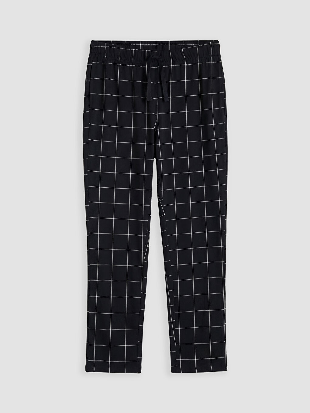 Siyah Regular Fit Ekose Erkek Pijama Takım-2