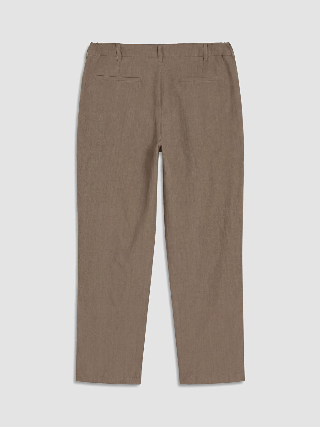 Kahverengi Regular Fit %100 Keten Erkek Pantolon-2