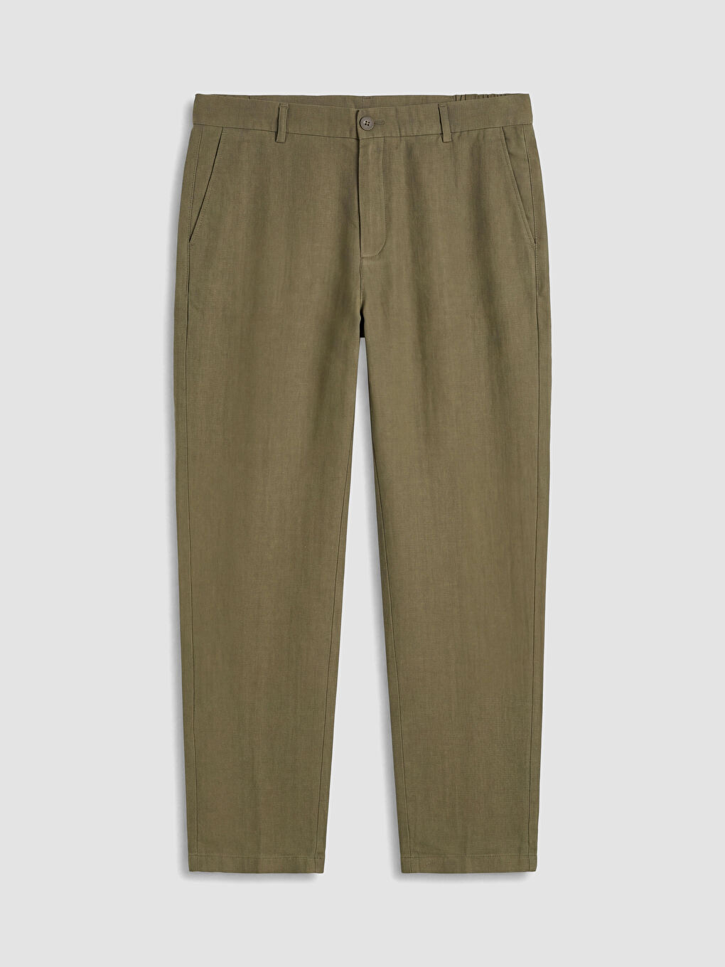 Haki Regular Fit %100 Keten Erkek Pantolon