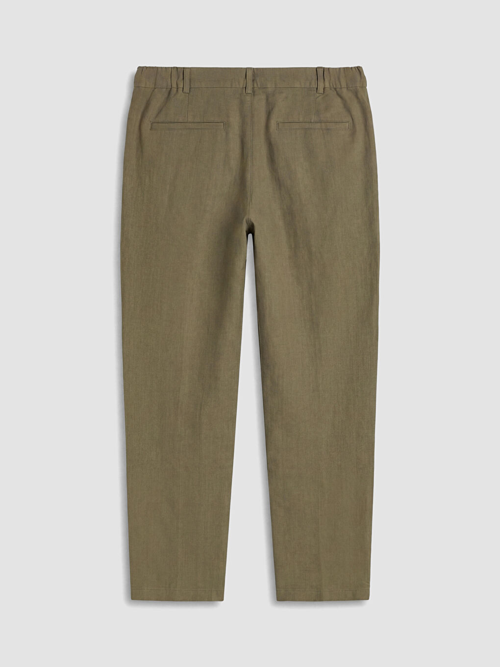 Haki Regular Fit %100 Keten Erkek Pantolon-2