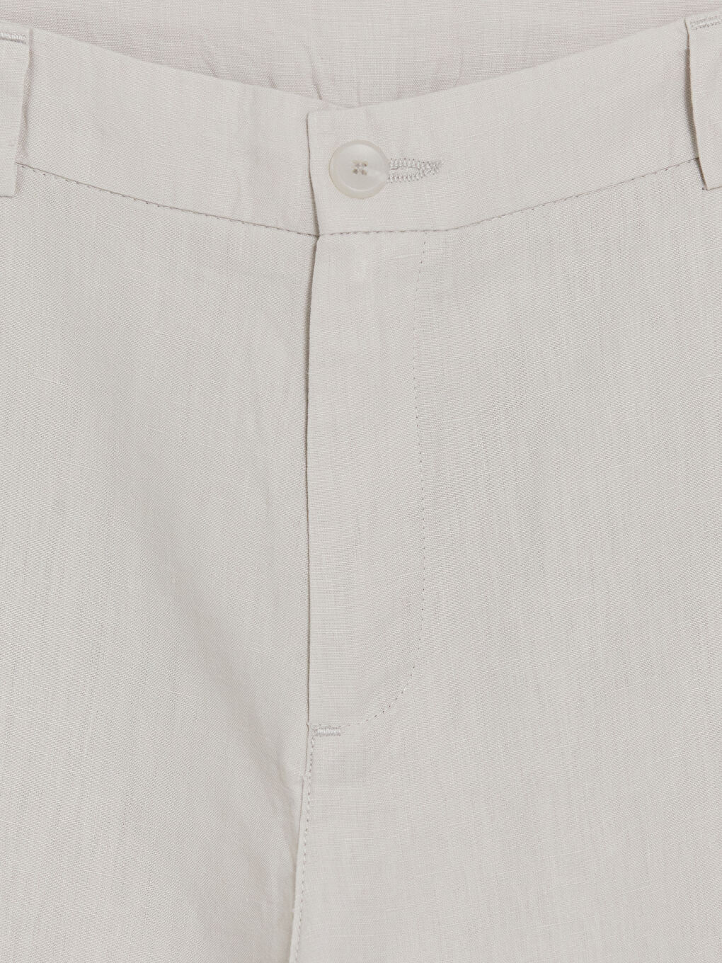 Bej Regular Fit %100 Keten Erkek Pantolon-1