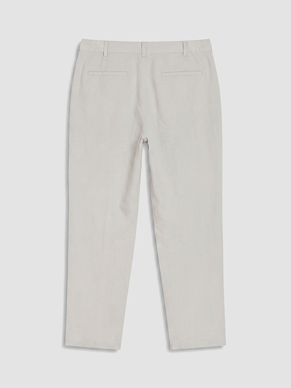 Bej Regular Fit %100 Keten Erkek Pantolon-2