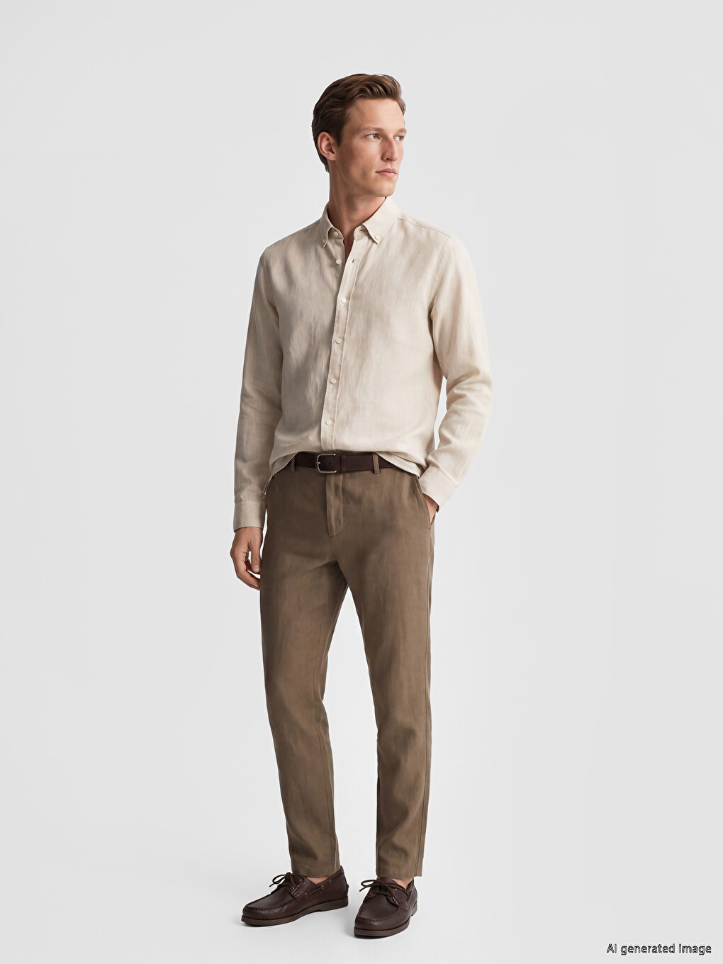 Regular Fit %100 Linen Men's Trousers