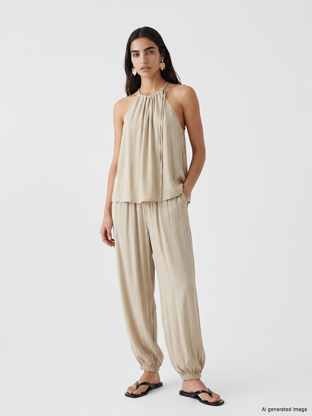 Halter Neck Ruched Blouse-1
