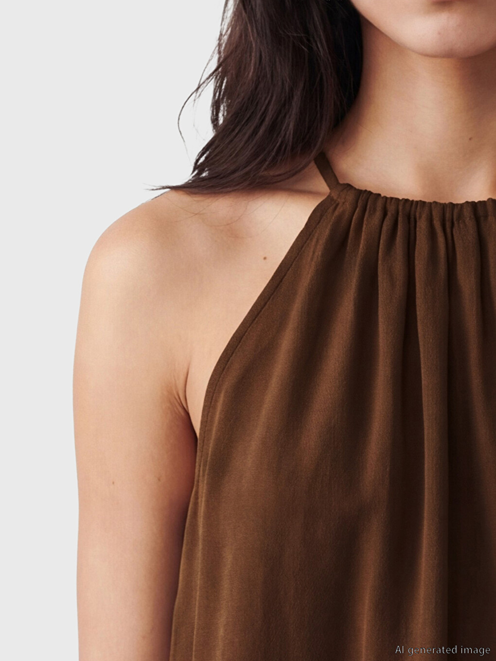 Halter Neck Ruched Blouse-2