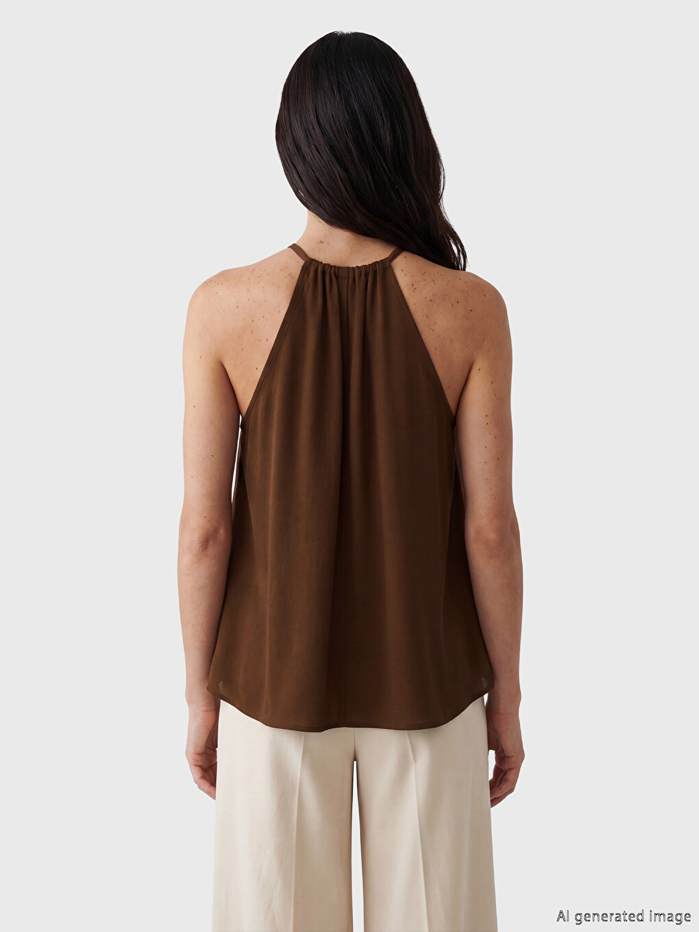 Halter Neck Ruched Blouse-3