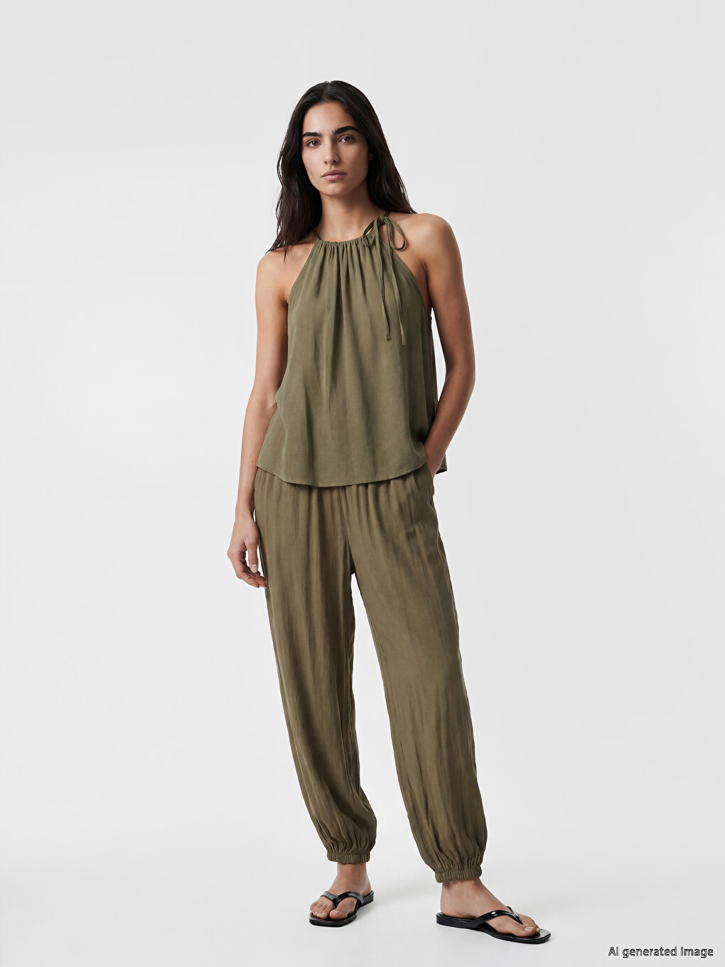 Halter Neck Ruched Blouse-1