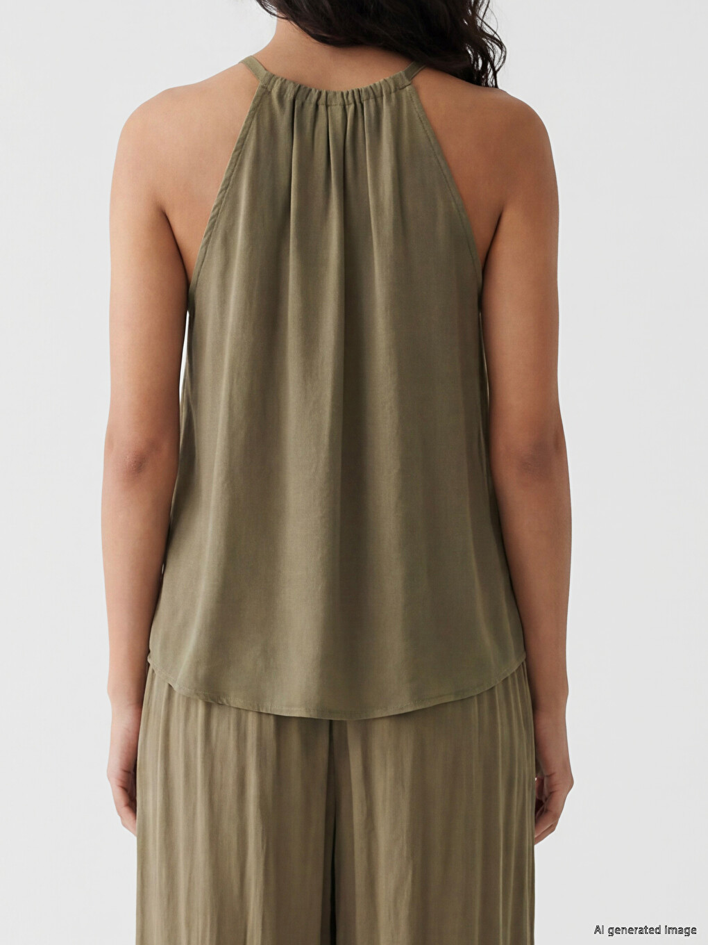Halter Neck Ruched Blouse-3