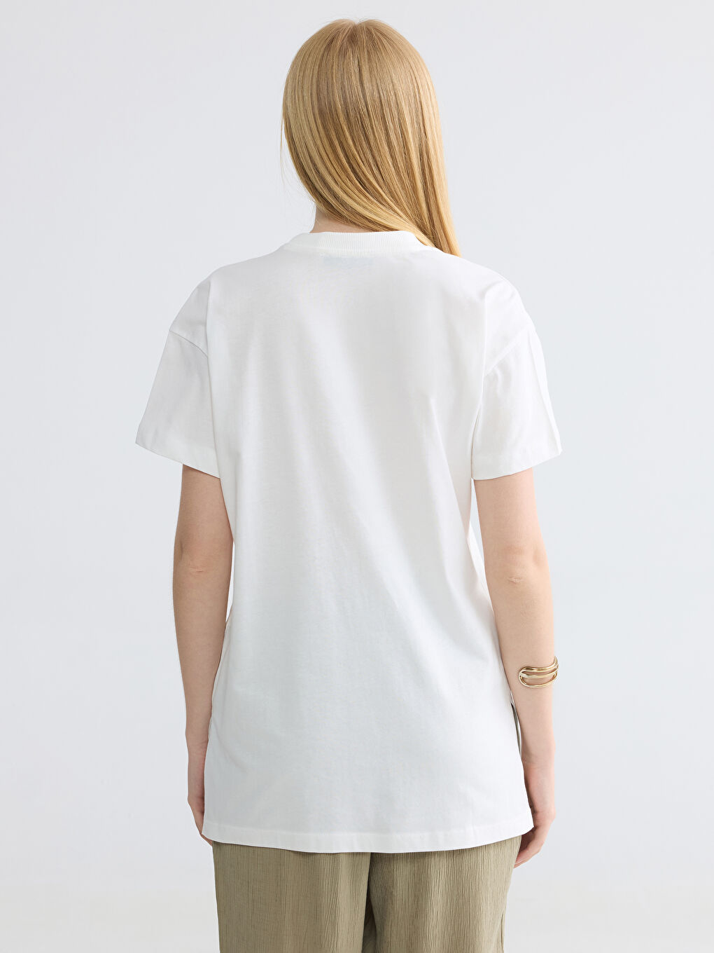 Crew Neck Flower Printed Women's T-Shirt-3