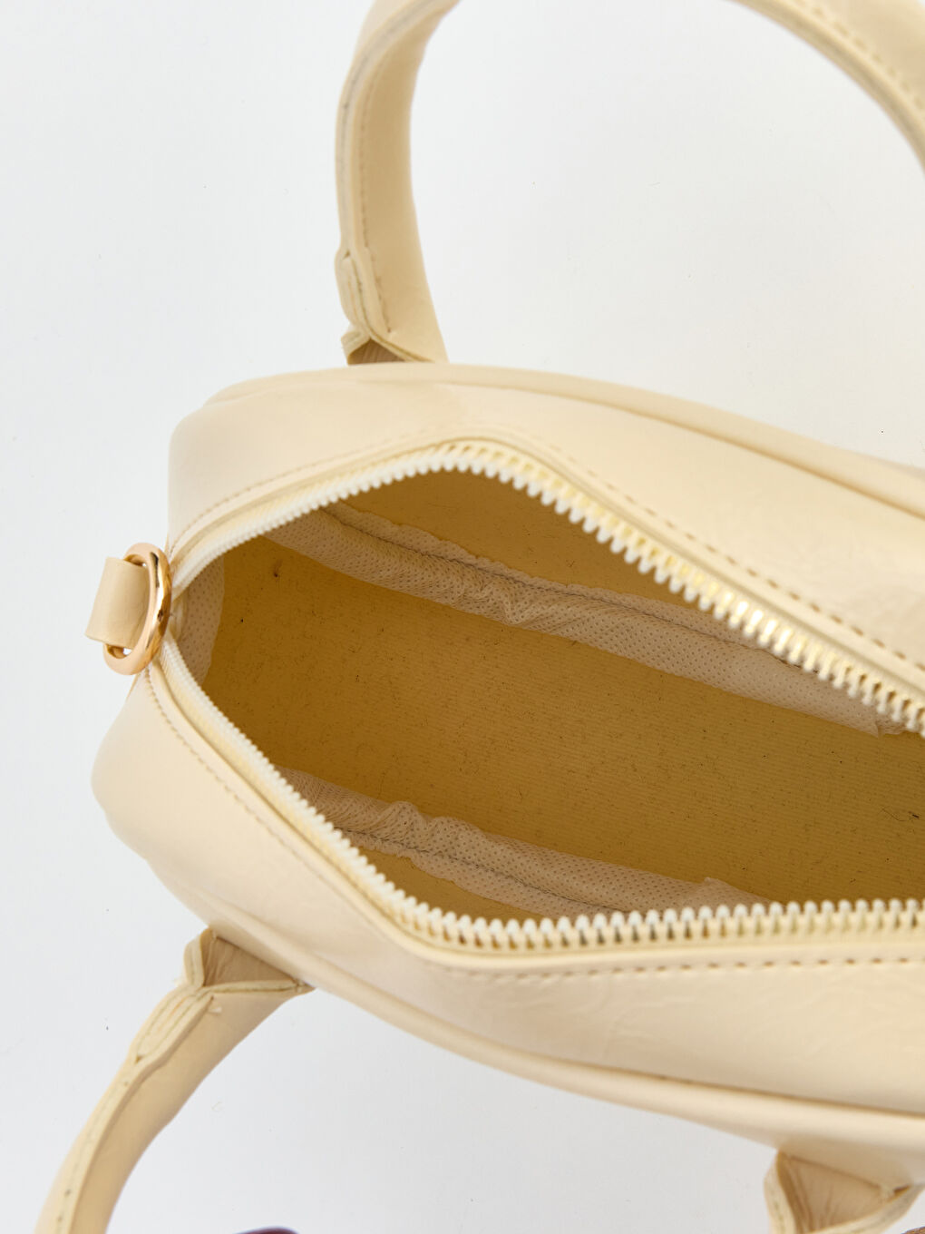 Sarı Papatya Aksesuarlı Deri Görünümlü Kadın Omuz Çantası-3