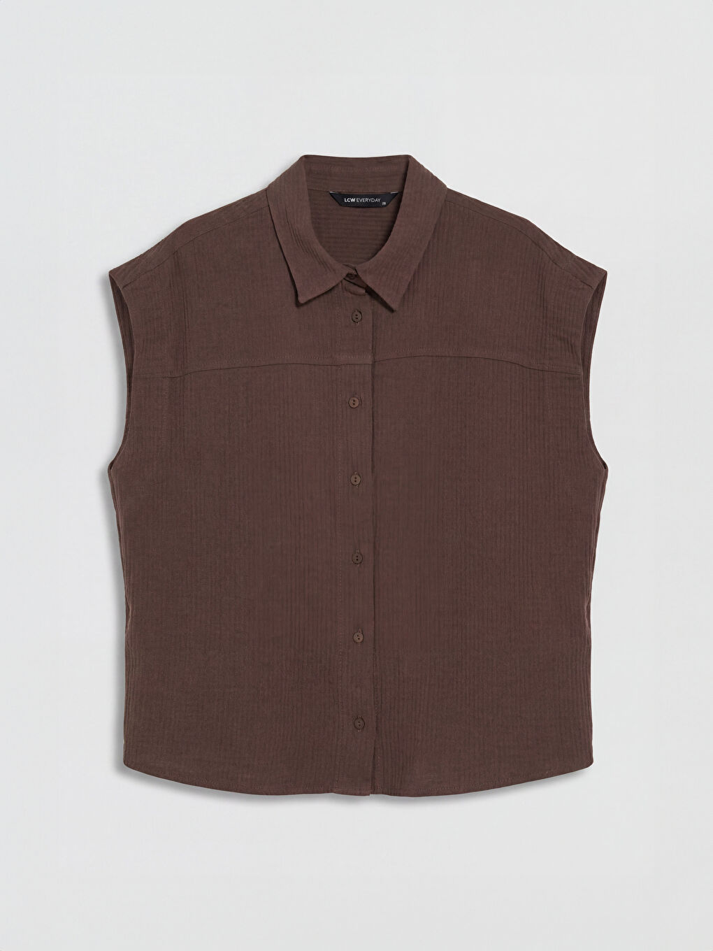 Kahverengi Müslin Kadın Gömlek