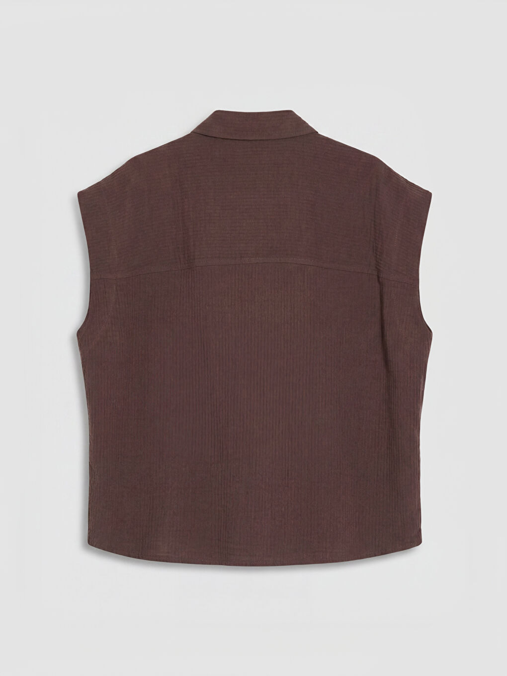 Kahverengi Müslin Kadın Gömlek-1