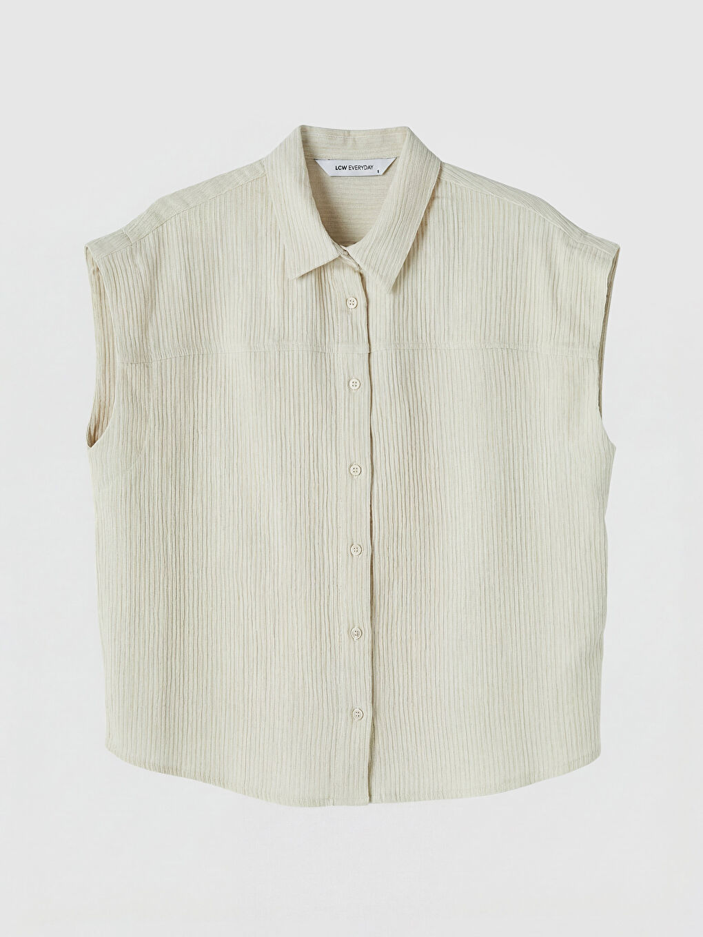 Bej Dokulu Müslin Kadın Gömlek