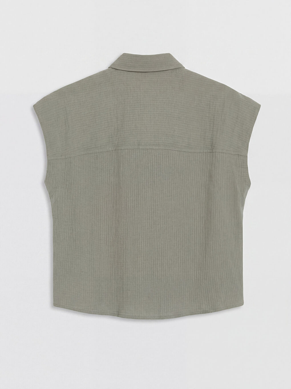 Yeşil Regular Fit Müslin Kadın Gömlek-1