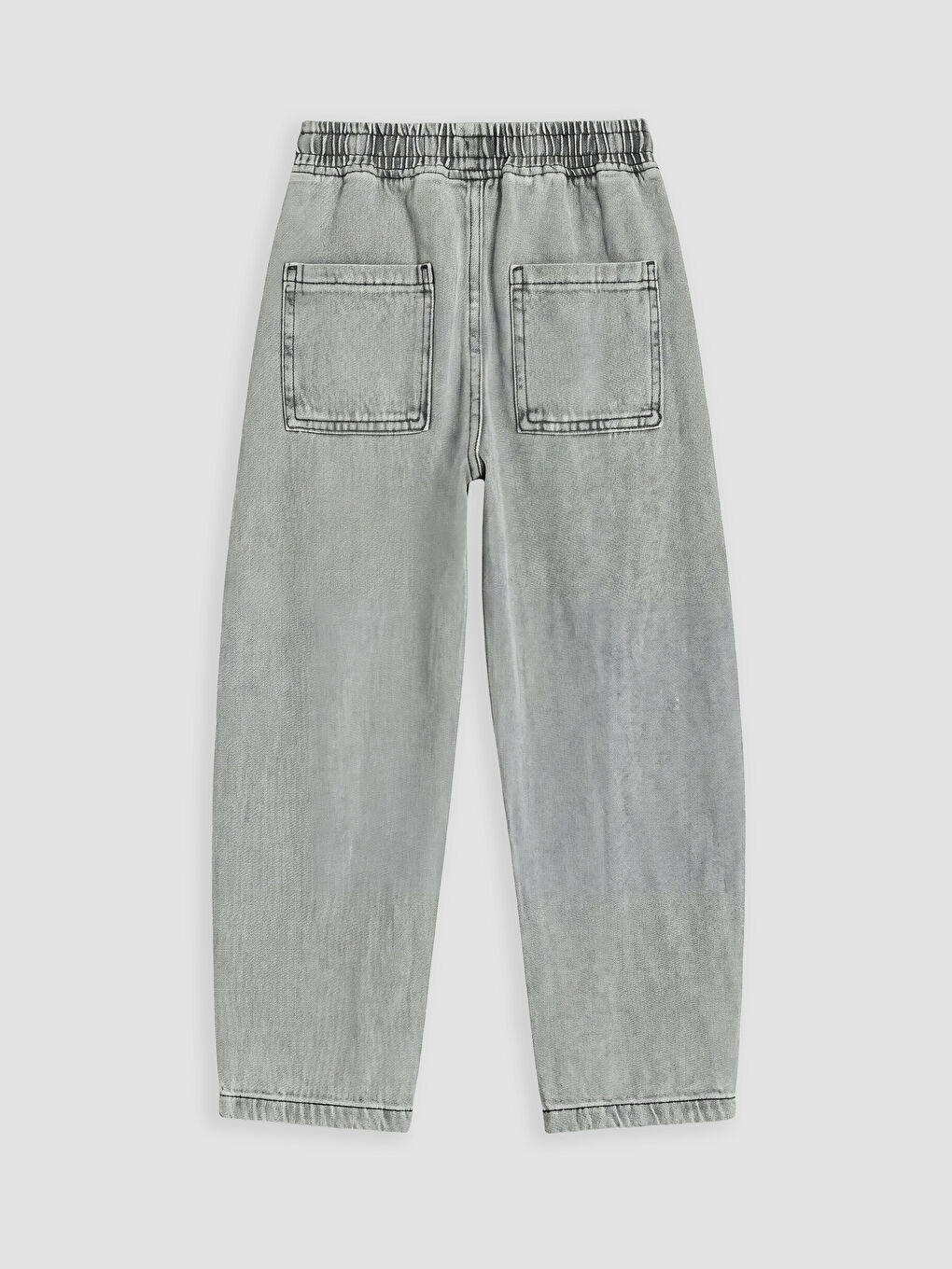 Gri Baggy Fit Erkek Çocuk Jean Pantolon-1