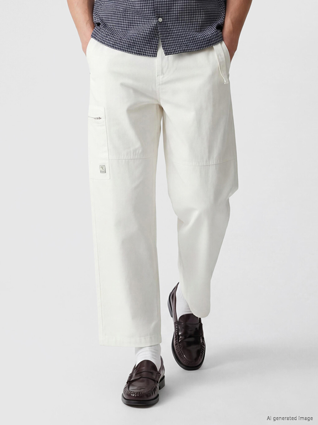 Regular Fit Poplin Men's Trousers