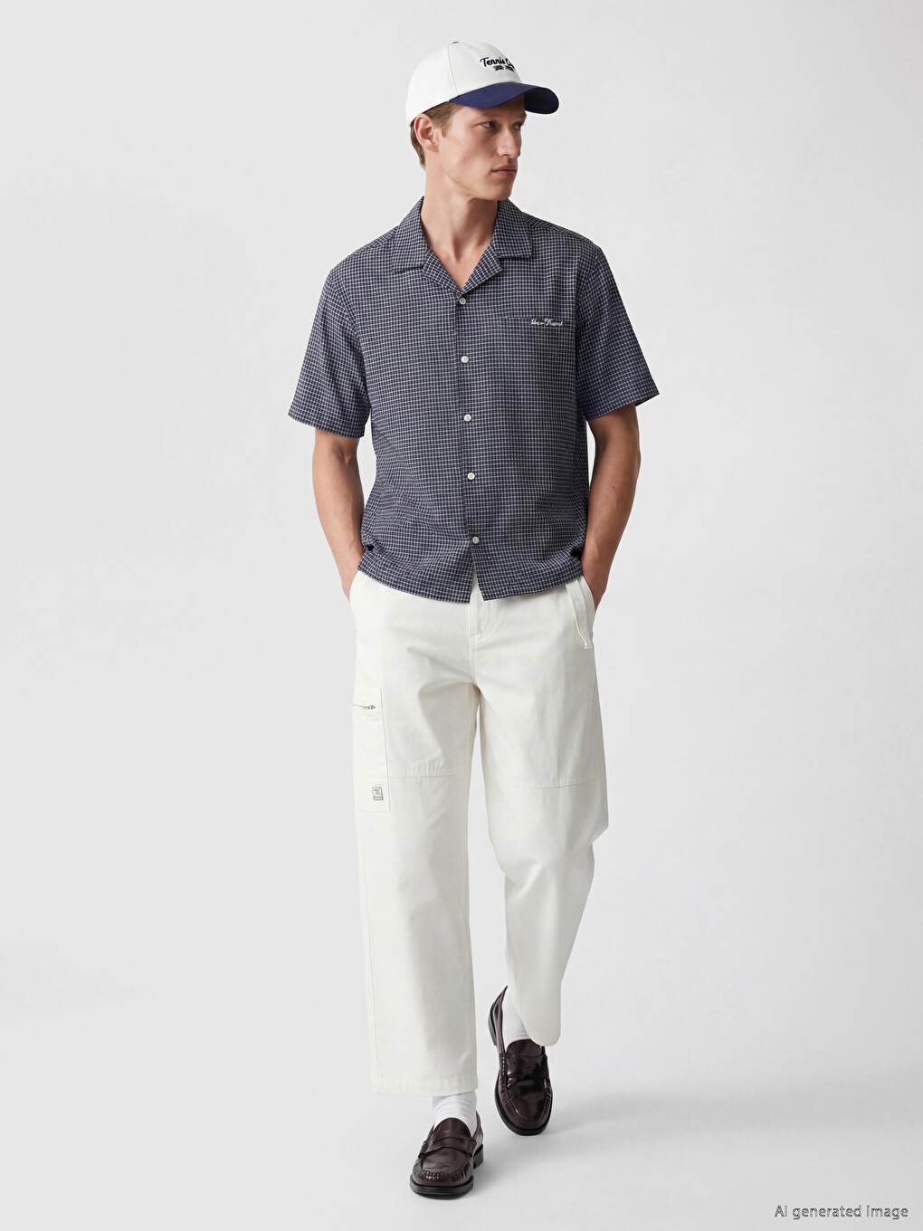 Regular Fit Poplin Men's Trousers-1
