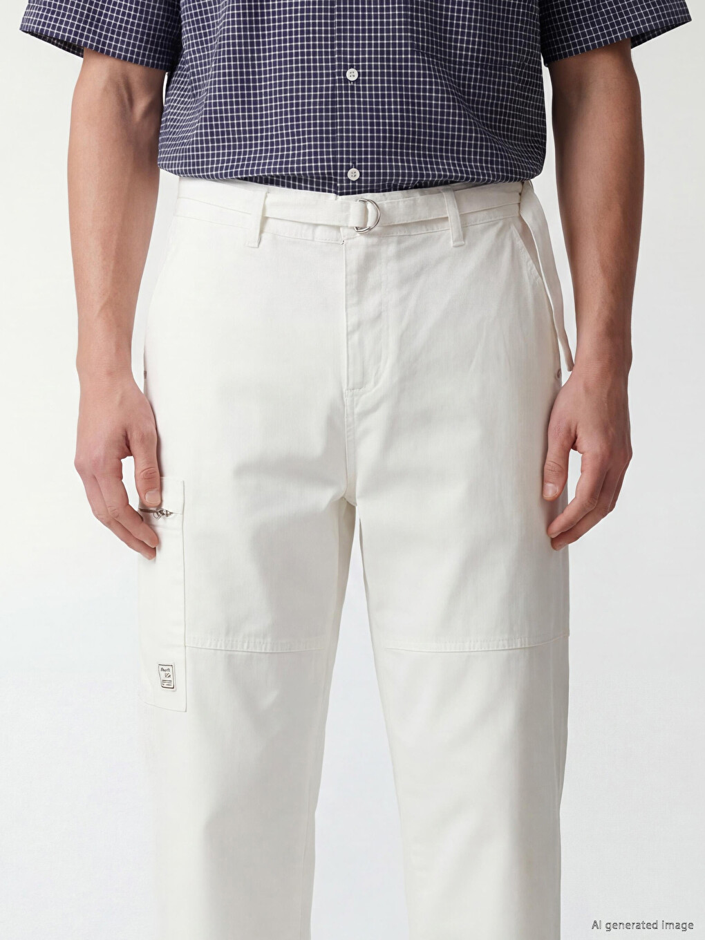 Regular Fit Poplin Men's Trousers-2