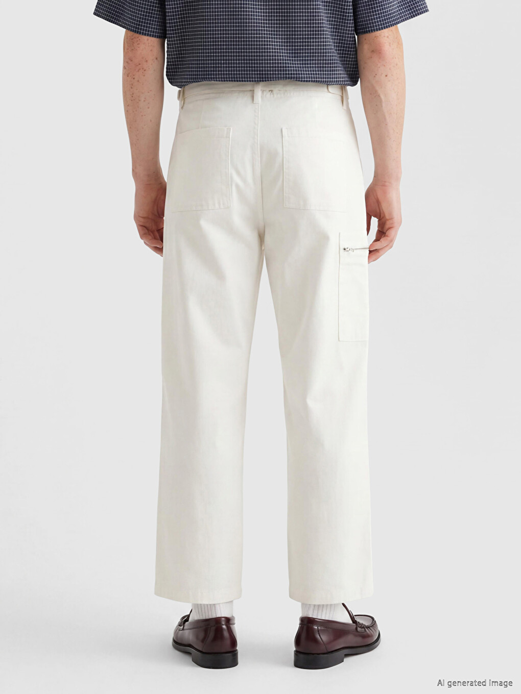 Regular Fit Poplin Men's Trousers-3