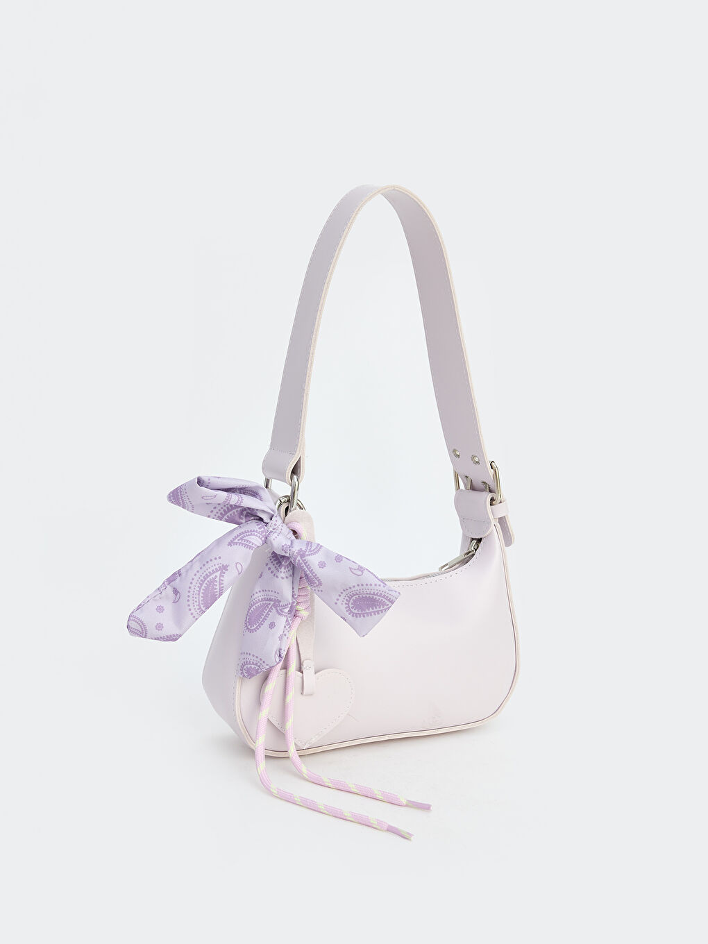 Lila Deri Görünümlü Kadın Omuz Çantası-1