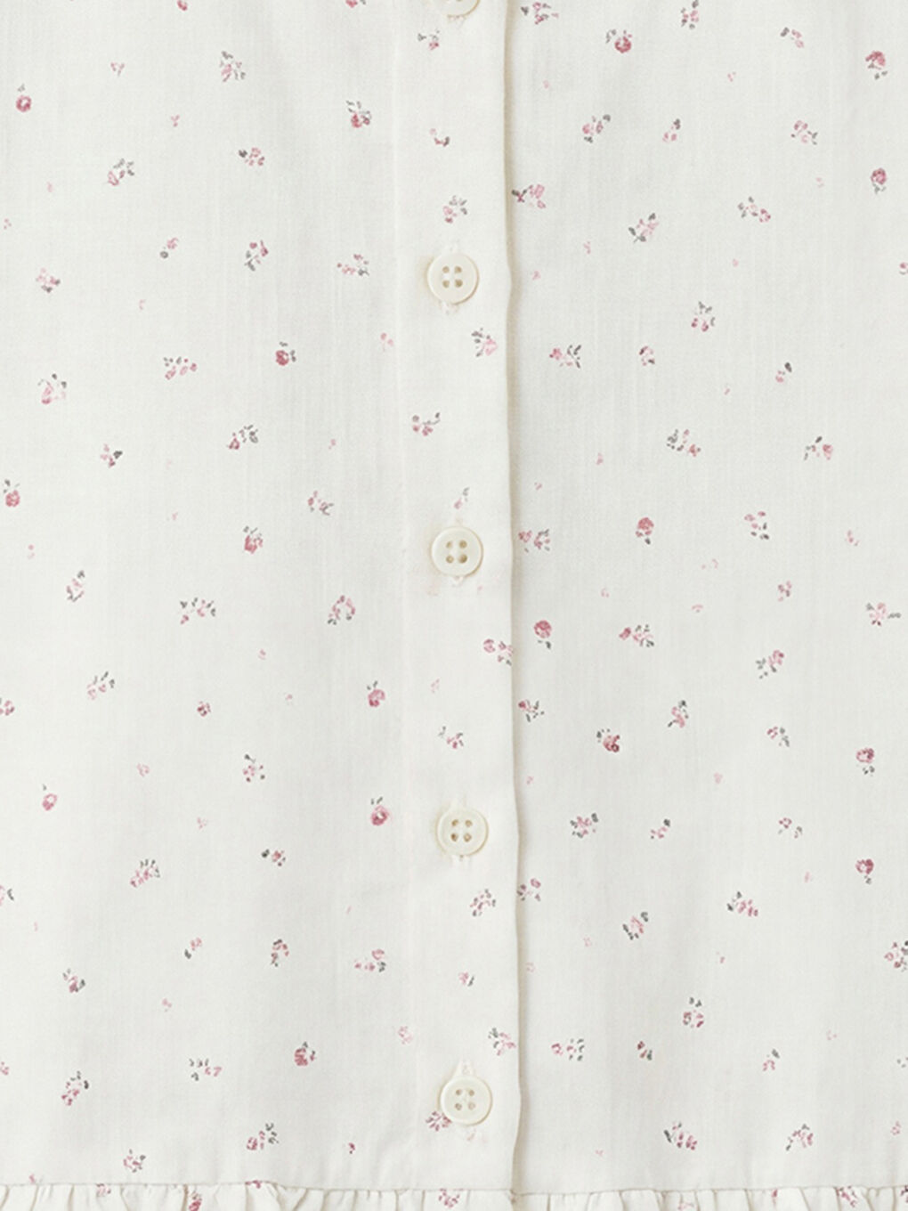 Ekru Kız Çocuk Balon Kollu Gömlek-2