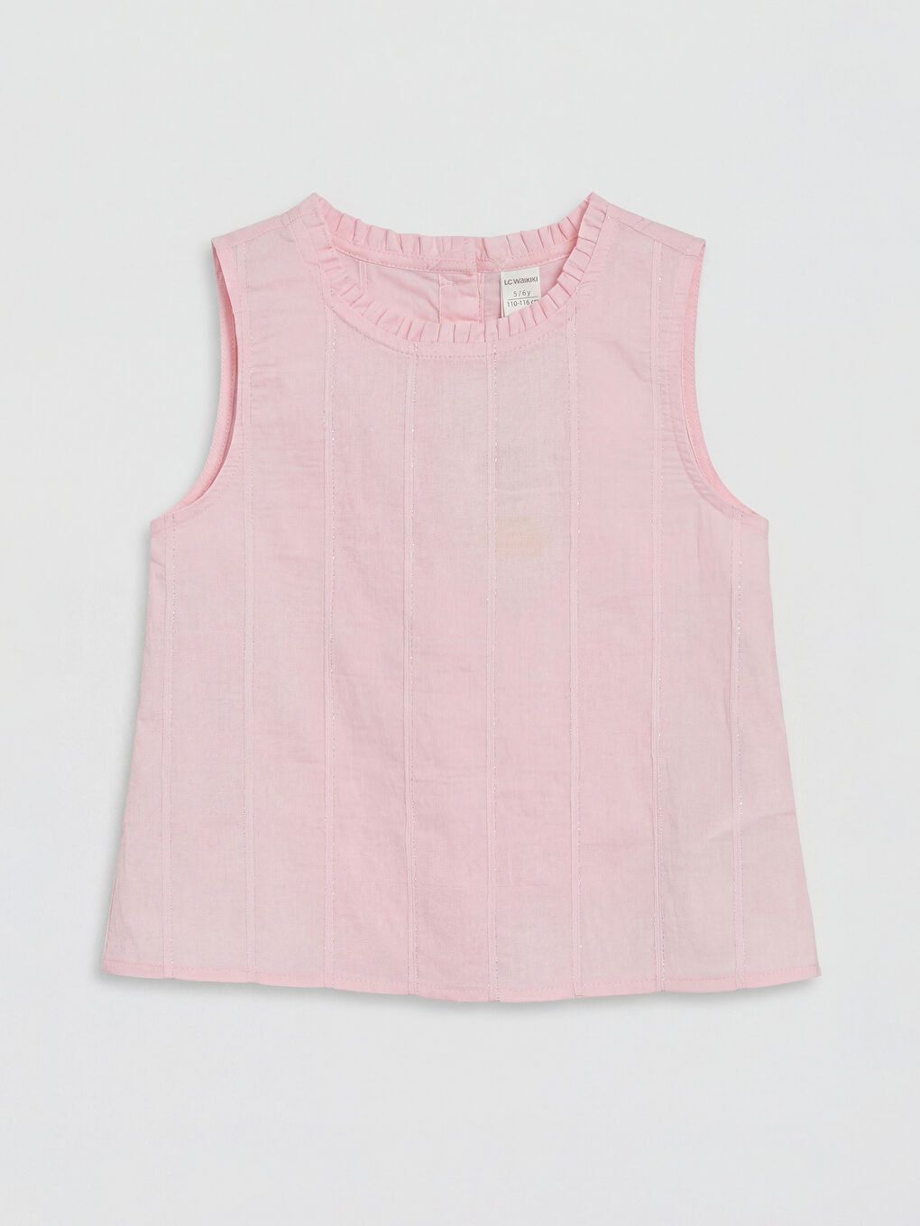 Pembe Fırfır Detaylı Kız Çocuk Bluz