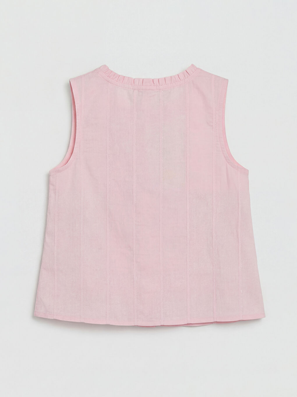Pembe Fırfır Detaylı Kız Çocuk Bluz-1