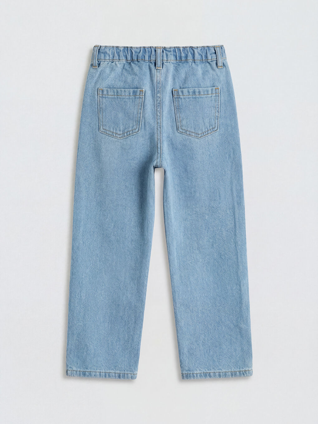 İndigo Nakışlı Kız Çocuk Jean Pantolon-1