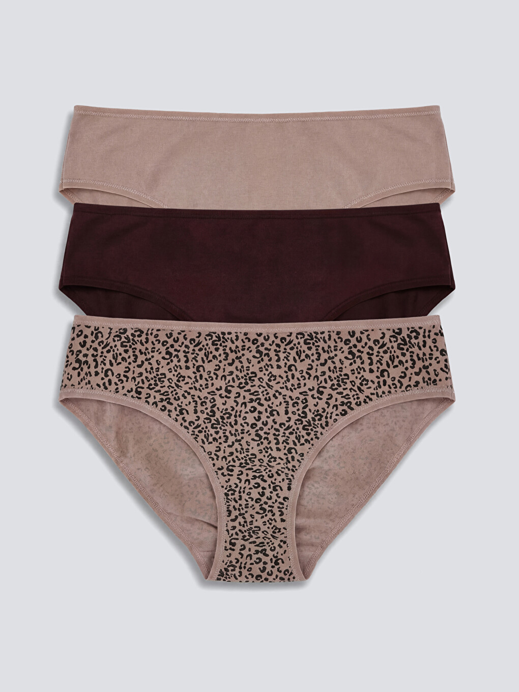 Kahverengi Desenli Bikini Külot 3'lü