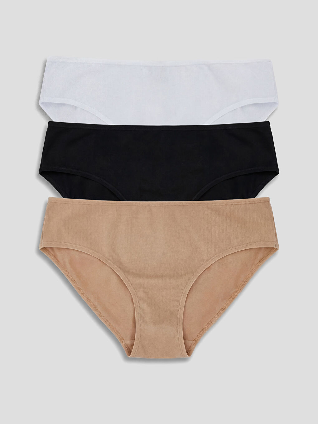 Bej Düz Bikini Külot 3'lü